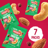 Emerald Nuts Cashews and Almonds with Dried Cranberries 7 Ct (1-Pack) | 100-Calorie Individual Packs of Nut Blend and Dried Fruit | Kosher Certified