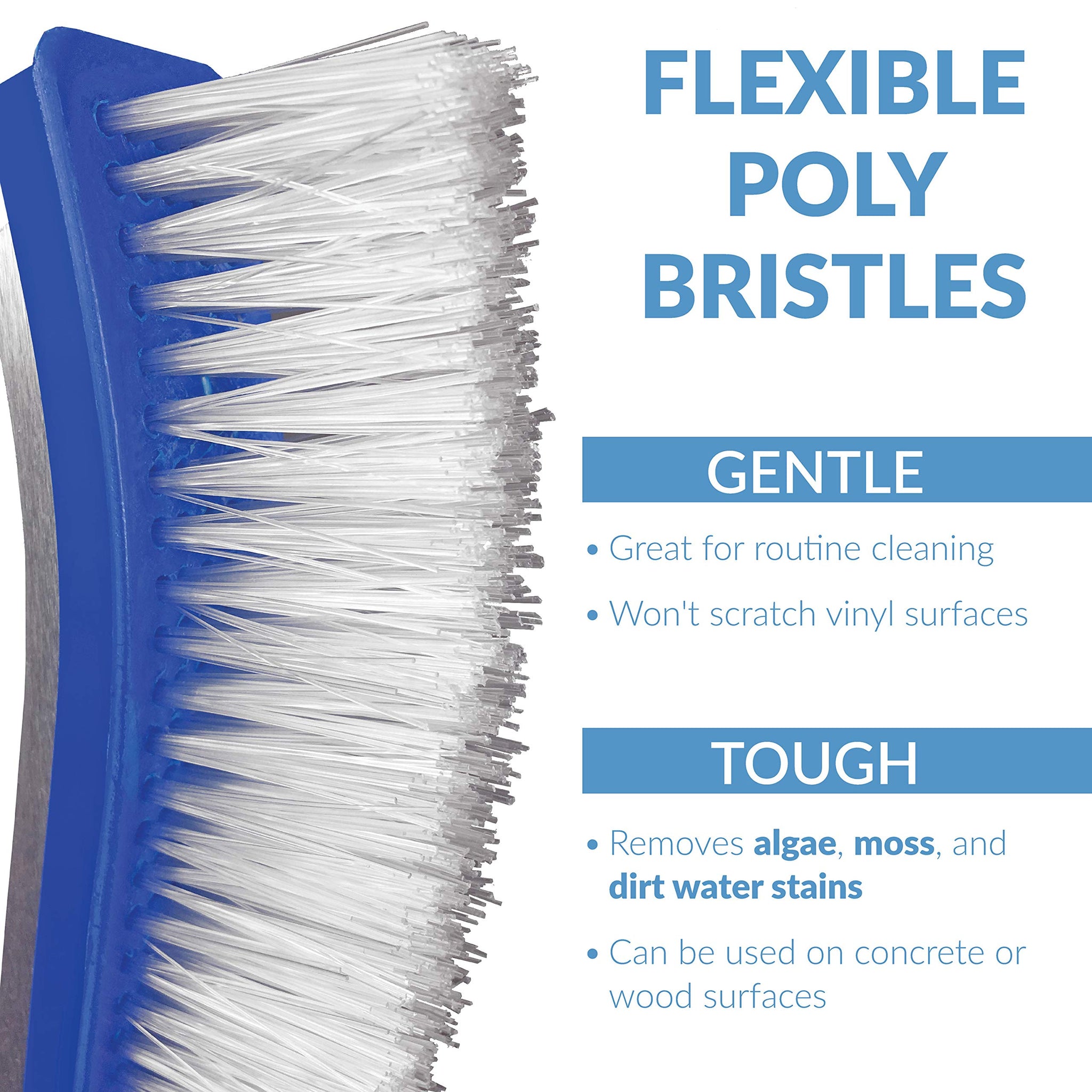 Blue Devil Pool Wall Brush Deluxe with Poly Bristles - 18"