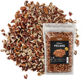 Raw Pecan Pieces 16oz (1lb) - Medium Chopped Pecans, American Grown, Batch Tested Peanut & Gluten Free, Non-GMO, No PPO, Unsalted Nuts for Baking