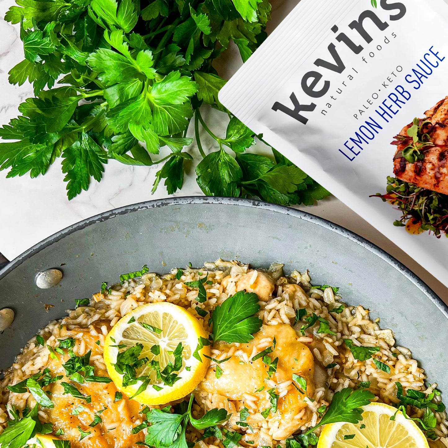 Kevin's Natural Foods Lemon Herb Sauce - Paleo Simmer Stir-Fry Sauce, Gluten Free, No Preservatives, Non-GMO - 3 Pack