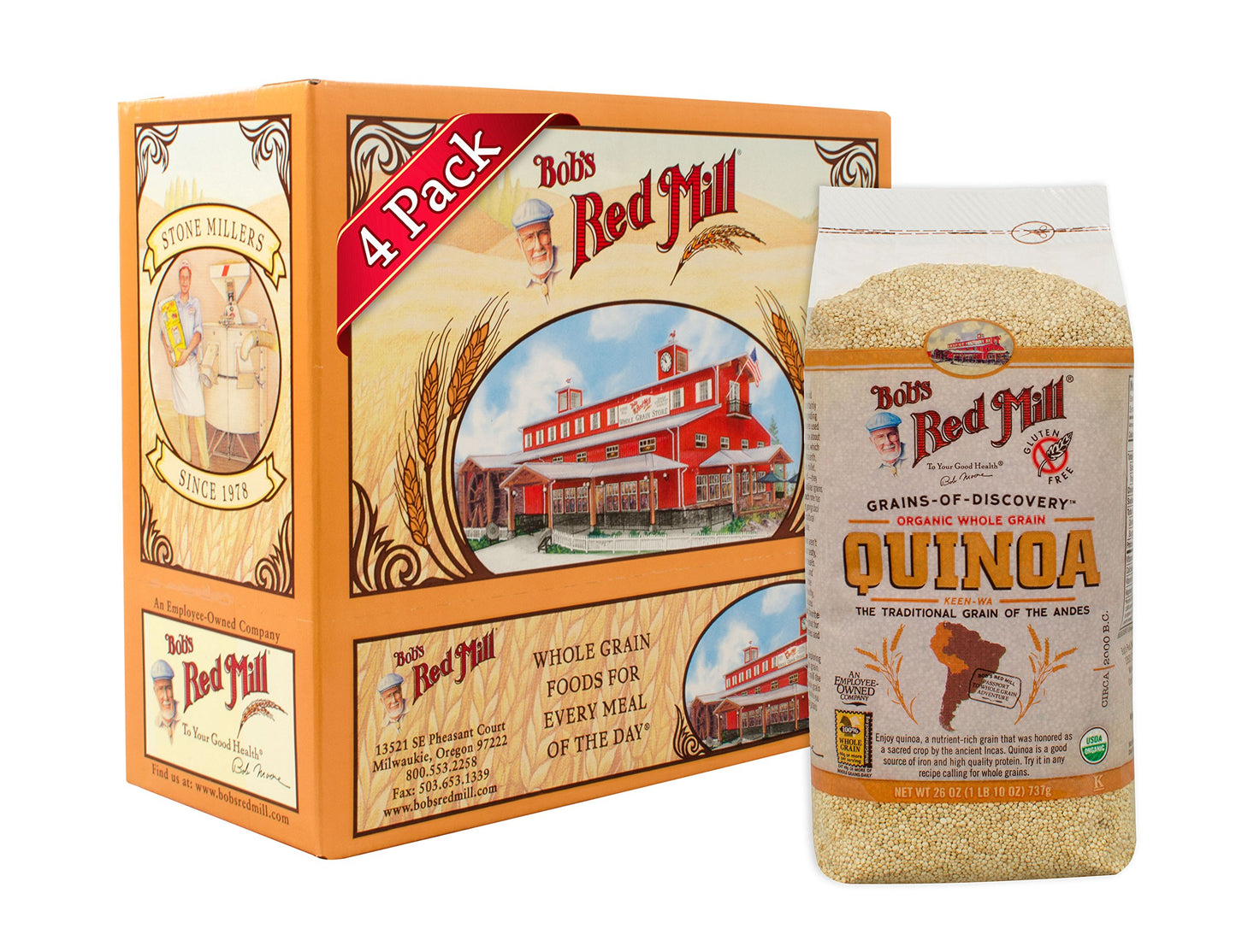 Bob's Red Mill Organic Grain Quinoa, 26 Ounce Packages (Pack of 4)
