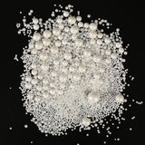 Kasvan White Pearl Sugar Sprinkles - Edible Candy Pearls 130g/4.58 Oz, Mix Size, Baking Cake Decorations, Ice Cream Toppings and Cookie Decorating