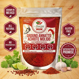 Achiote Powder - Ground Annatto Seeds 16oz (1LB) Great for Adding Color and Mild Flavor in Soup, Stews, Meats and Mexican Recipes