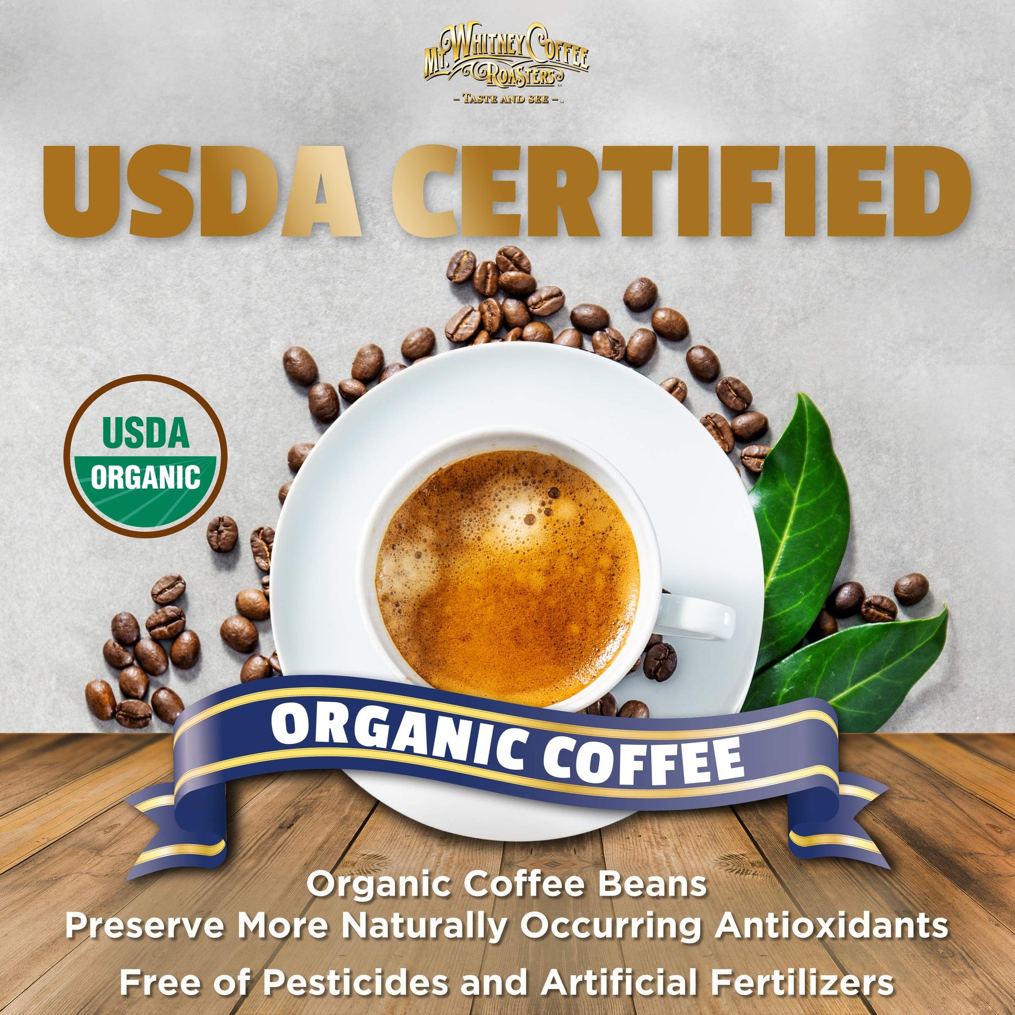 Mt. Whitney Coffee Roasters Organic Shade Grown, Low Acid Coffee from Peru (Ground, 2 Lb)