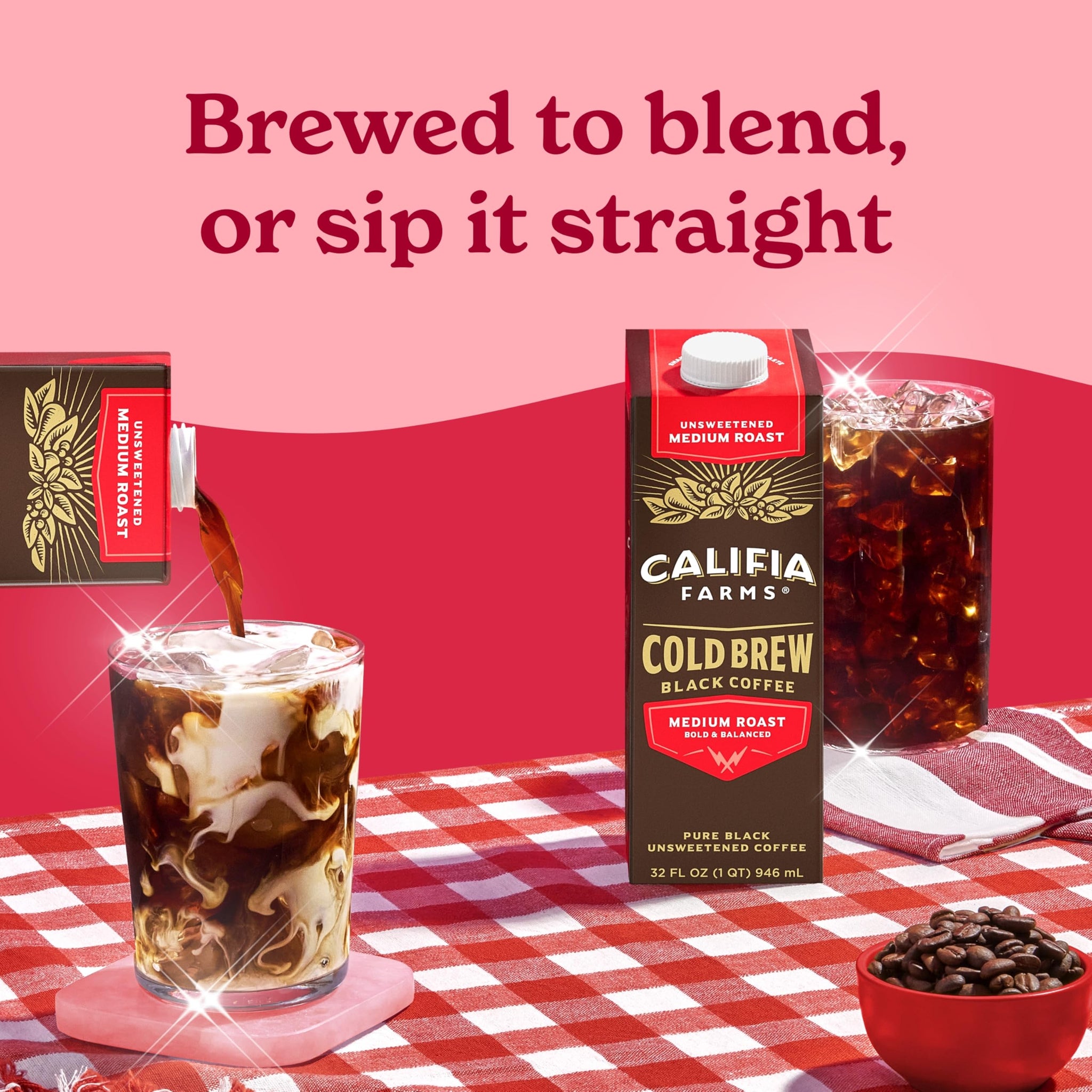 Califia Farms -Unsweetened Cold Brew Coffee | 32 Oz | Dairy Free | Gluten Free | Plant Based | Non-GMO
