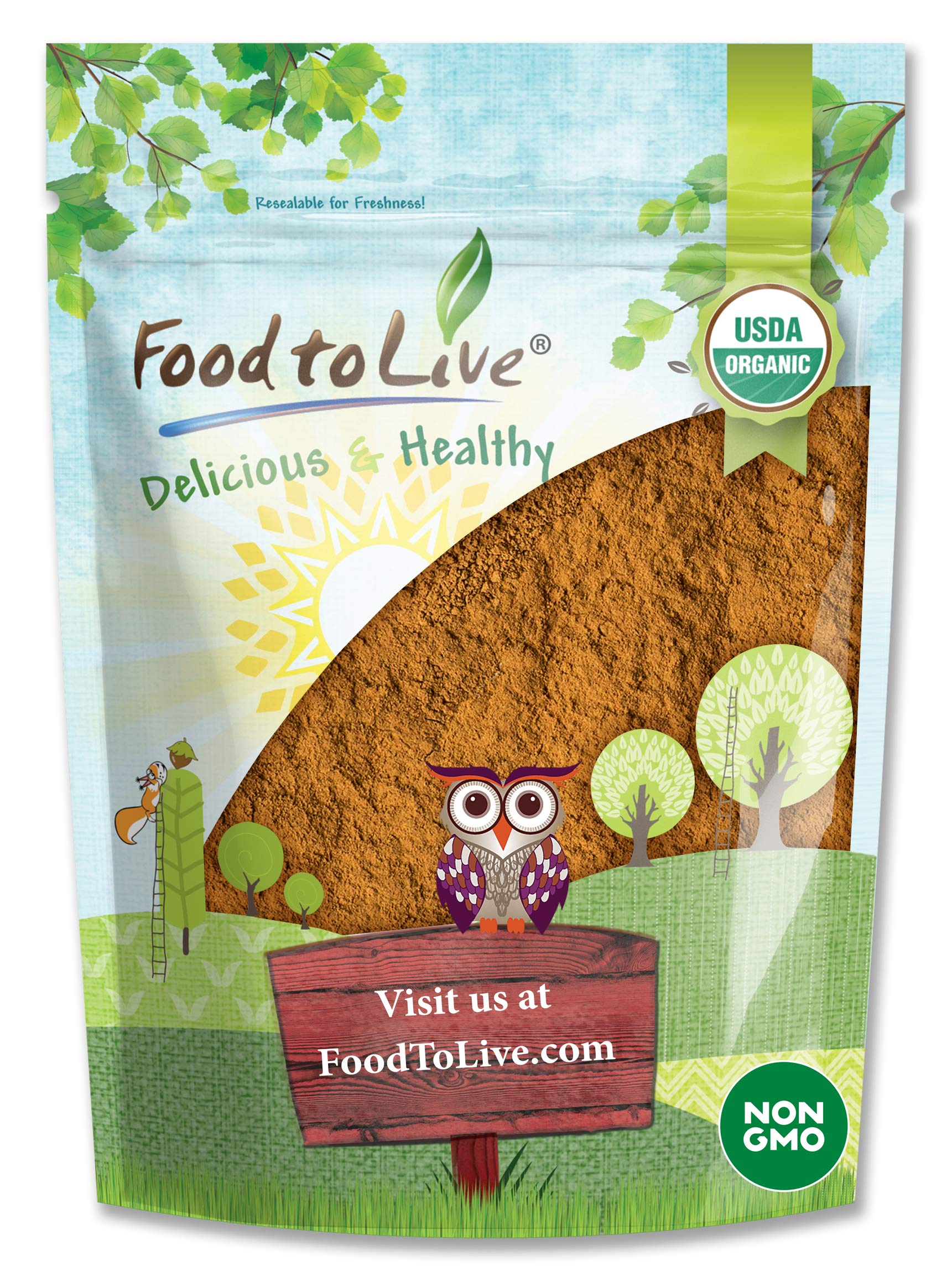 Food to Live Organic Cinnamon Powder, 4 Pounds - Cassia Variety, Non-GMO, Ground Raw Spice, Kosher, Vegan Superfood, Bulk, Keto Friendly, Great