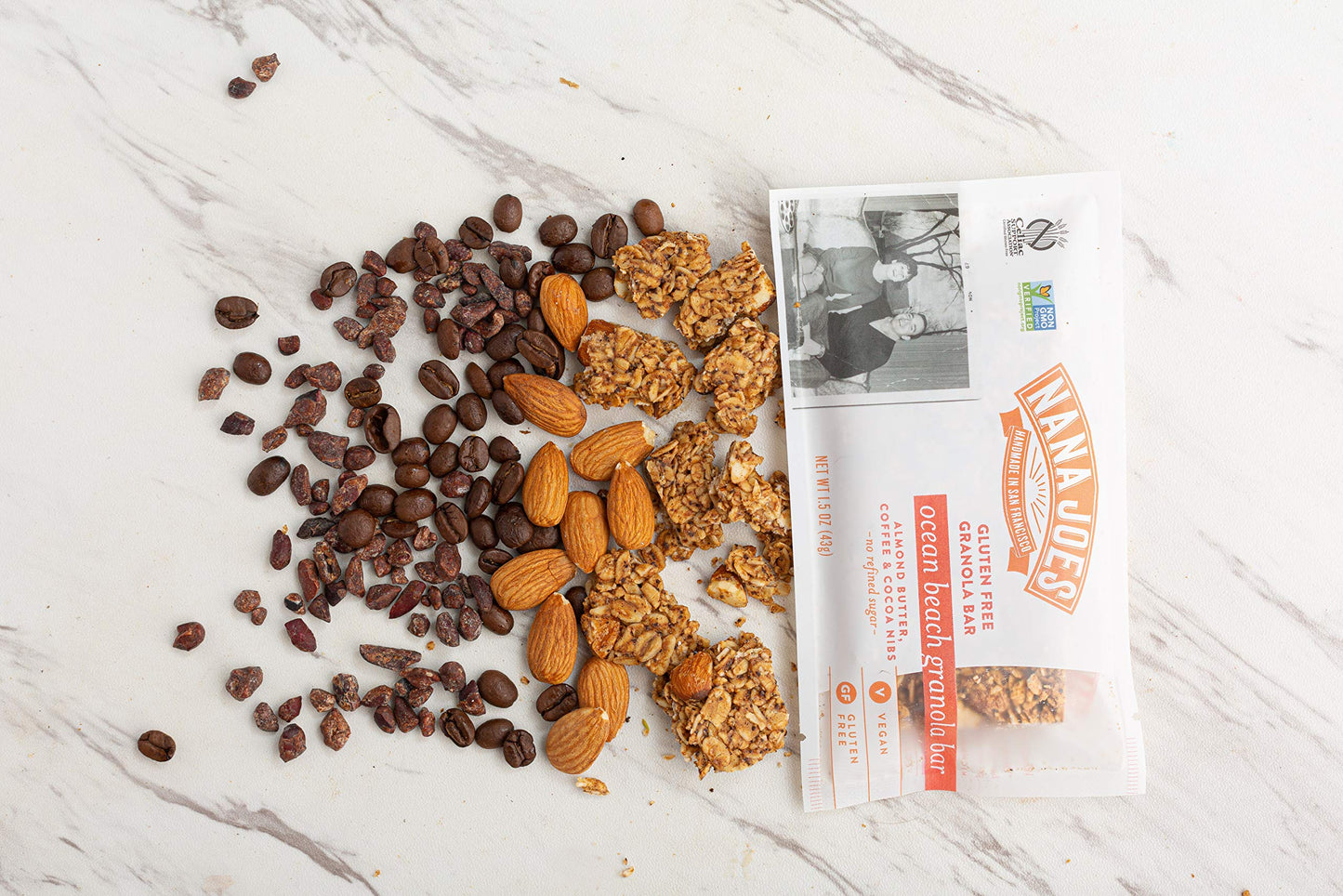 Nana Joes Granola Ocean Beach | Almond Butter, Coffee & Cacao Nibs | Handmade Gluten-Free, Vegan, Healthy, Organic, Plant-Based, No Refined Sugar |