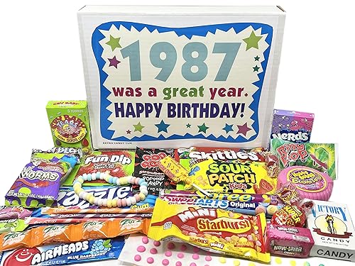 RETRO CANDY YUM ~ 1987 39th Birthday Gift Box Retro Nostalgic Candy Mix from Childhood for 39 Year Old Man or Woman Born 1987