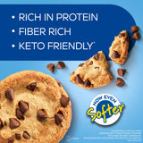 Atkins Chocolate Chip Protein Cookie, Protein Dessert, Rich in Fiber, 3g Net Carb, 1g Sugar, Keto Friendly, 4 Count