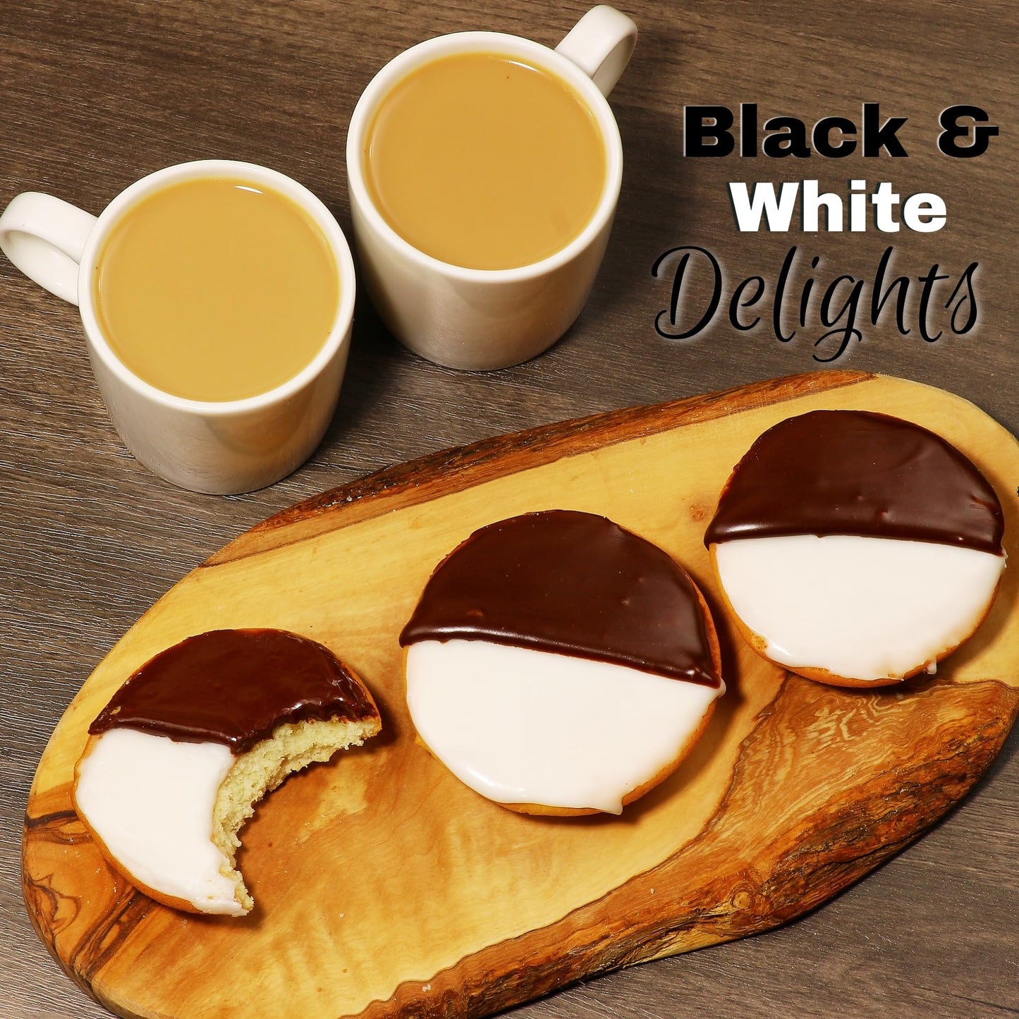 Black and White Cookies | 20 Gourmet Cookies Individually Wrapped | NY Style Black & White Cookies | Easter Food Gift Baskets | Snack Cakes | Kosher