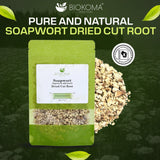 Biokoma Soapwort Dried Root 3.55oz - Saponaria officinalis Herbal Tea Cut Root - Pure Natural Dried Herbs - Resealable Moisture Proof Pouch - No