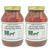Amish Pie Filling No Sugar Added Cherry - TWO 32 Oz Jars