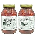 Amish Pie Filling No Sugar Added Cherry - TWO 32 Oz Jars
