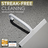 GÜTEWERK Shower Squeegee for Glass Doors - Bathroom Squeegee for Shower Glass & Tile Walls, Streak-Free & No-Squeak Silicone Blade, Stainless Steel