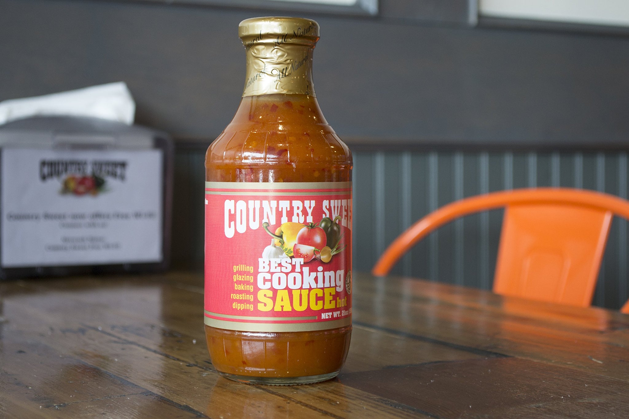 Country Sweet Sauce - Premium Cooking and Finishing Sauce (Hot, 21 ounces)