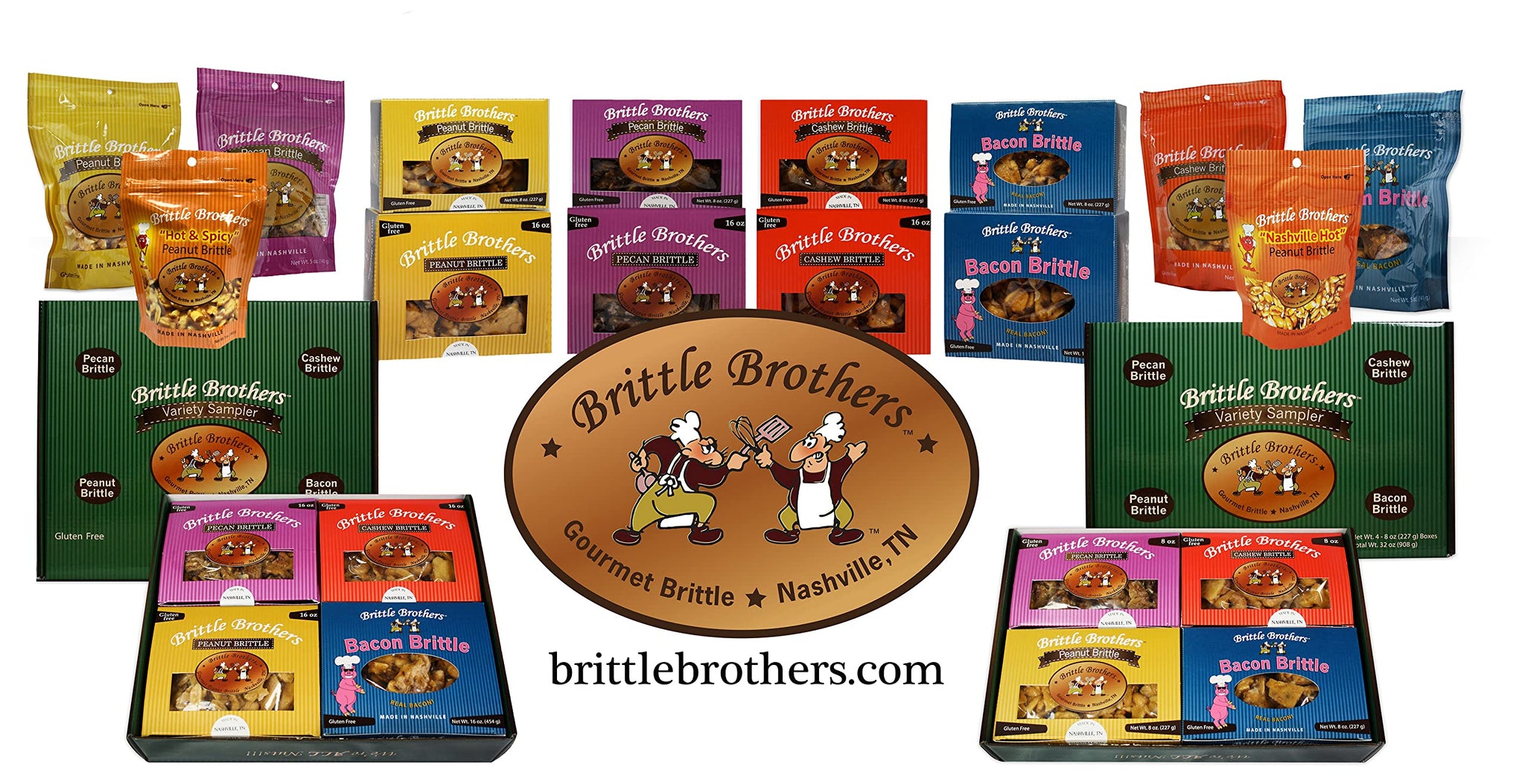 Brittle Brothers Pecan Brittle - 8 oz Gift Box - Gourmet Candy