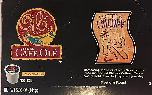 HEB Cafe Ole Coffee and Chicory Blend Pods compatible with Keurig