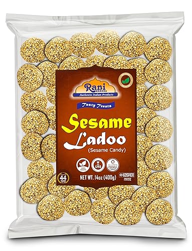 Rani Sesame Ladoo (Round Sesame Brittle Candy) 14oz (400g) ~ All Natural | Vegan | No colors | Gluten Friendly | Kosher | Indian Origin