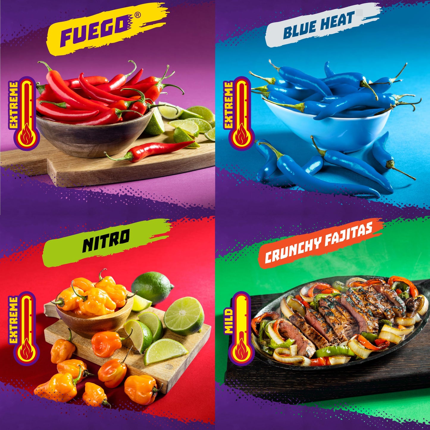 Takis 18 pc / 1 oz Variety Pack, Assorted Flavored Mixed Rolled Tortilla Chips - (5) Fuego, (5) Blue Heat, (4) Nitro, (4) Crunchy Fajitas