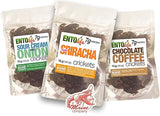 Roasted Crickets - Sriracha - Chocolate Coffee - Sour Cream & Onion - New Larger Size (All Three Packages)
