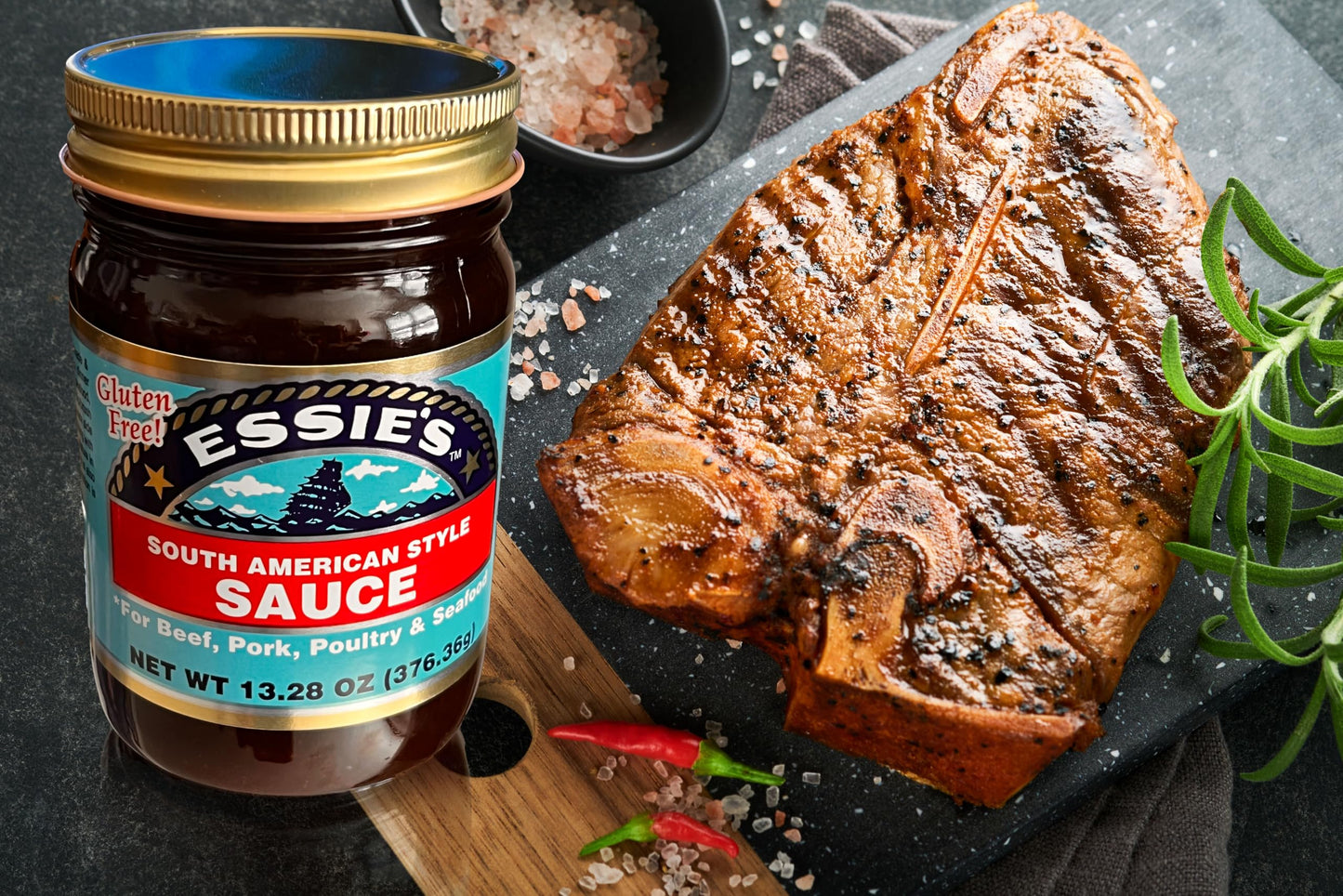 Essie's South American Style Sauce (Original) Bold and Tangy - Gluten Free Marinade for Steak, Pork, Seafood & More - Family Recipe Since 1968 from