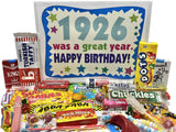 RETRO CANDY YUM ~ 1926 100th Birthday Gift Box Retro Nostalgic Candy Mix for 100 Year Old Man or Woman Born 1926