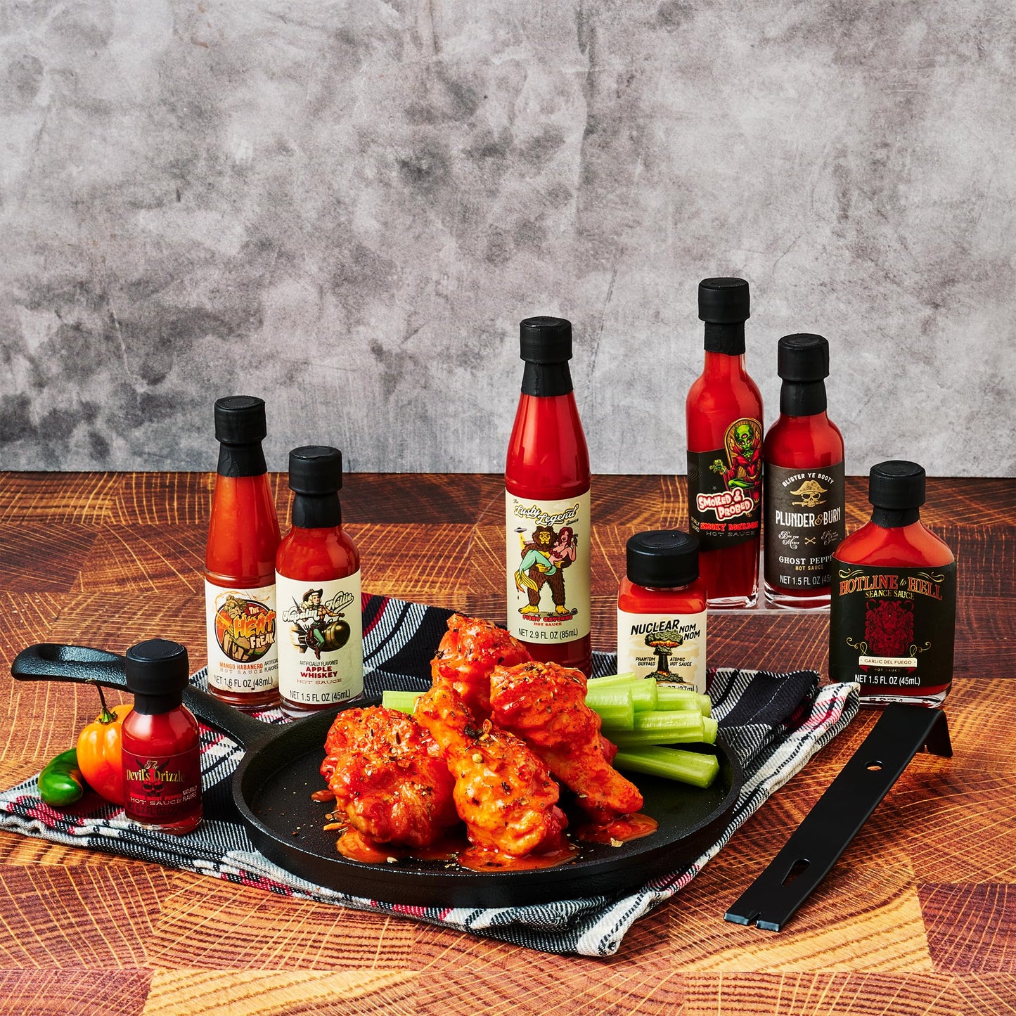 Man Crates, Gourmet Hot Sauce Gift Set for Men - 8-Pack Sampler with Mild to Extreme Ghost Pepper Flavors - Unique Hot Sauce Challenge Gift for Dad