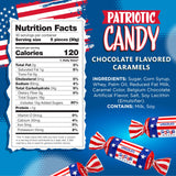 Patriotic Candy | 2-Pound Bag | 4th of July Candy | Chocolate Caramels | Red White and Blue Candies Individually Wrapped | Bulk Parade Taffies