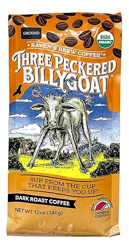 Raven’s Brew Coffee Bold Organic Coffee Dark Roast Ground - Organic Three Peckered Billy Goat 12oz