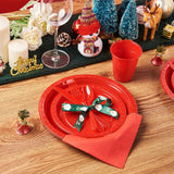 175 PCS Red Plastic Dinnerware Set Includes 50 Plates, 25 Cups, 25 Napkins, 25 Cutlery Spoons Forks & Knives, Disposable Dinnerware Set, Red Party
