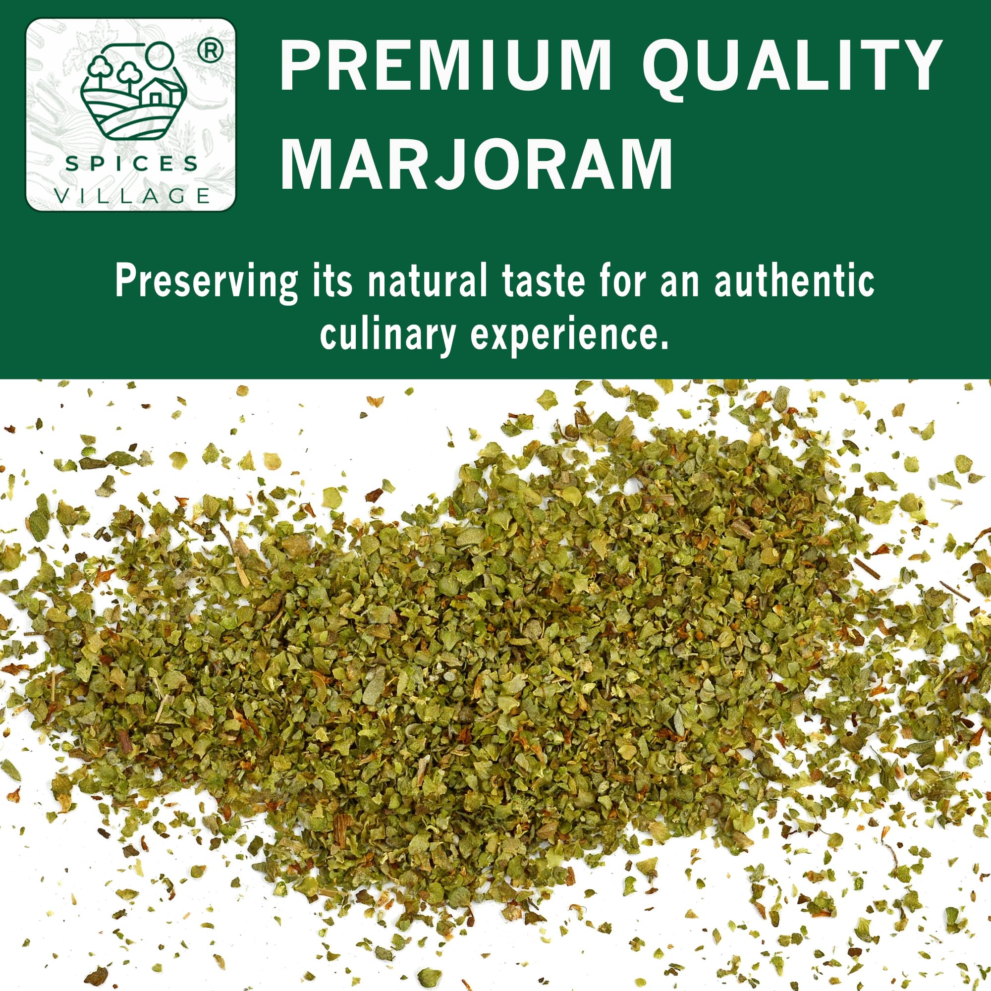 SPICES VILLAGE Dried Marjoram, Marjoram Spice, 1.4 oz, All Natural Fresh Mediterranean Spice, Herbal Tea - Kosher, Gluten Free, Vegan, Non GMO