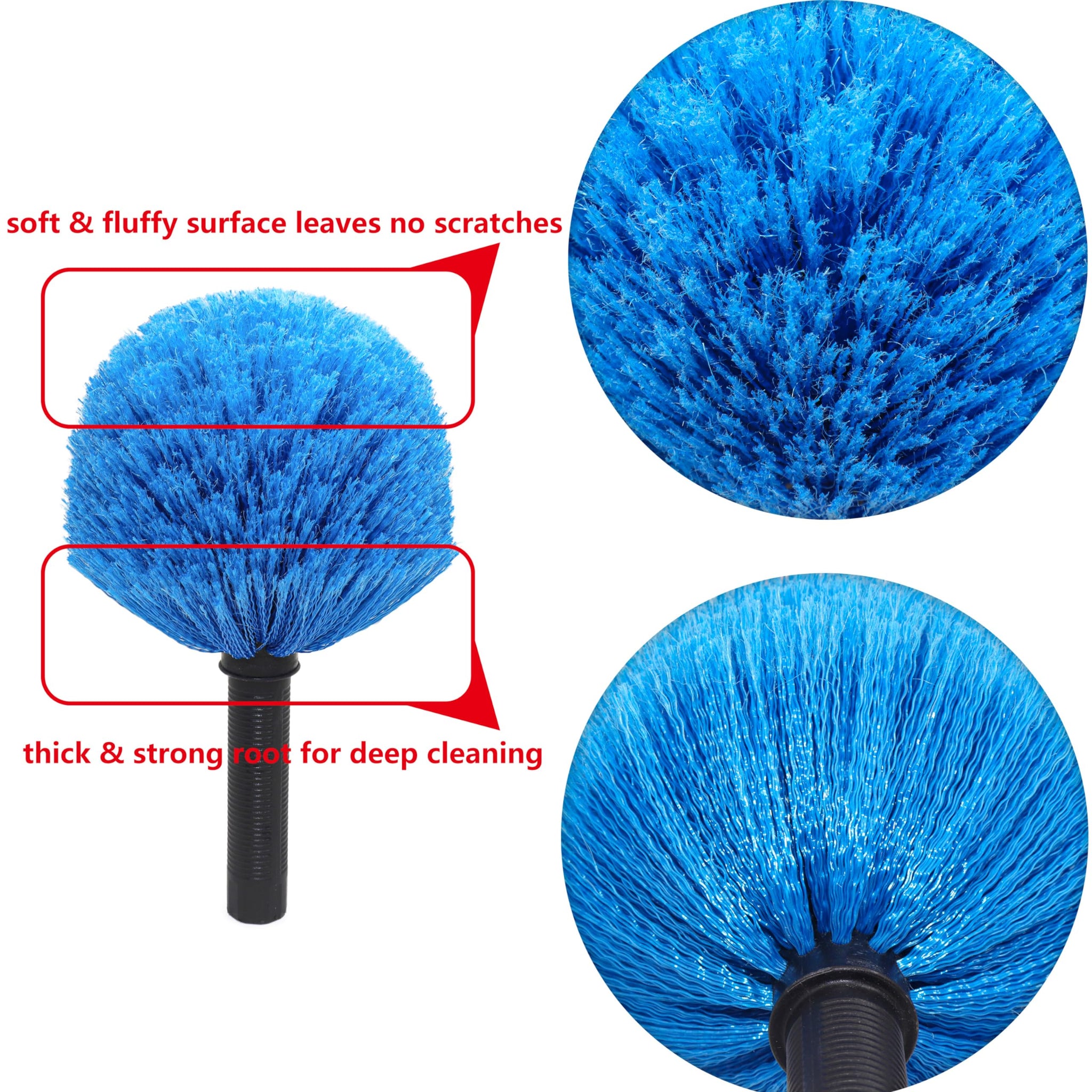 Twist-On Cobweb Duster Head, Soft Bristles Spider Web Duster Brush, Fits Standard 3/4 inch Threaded Poles