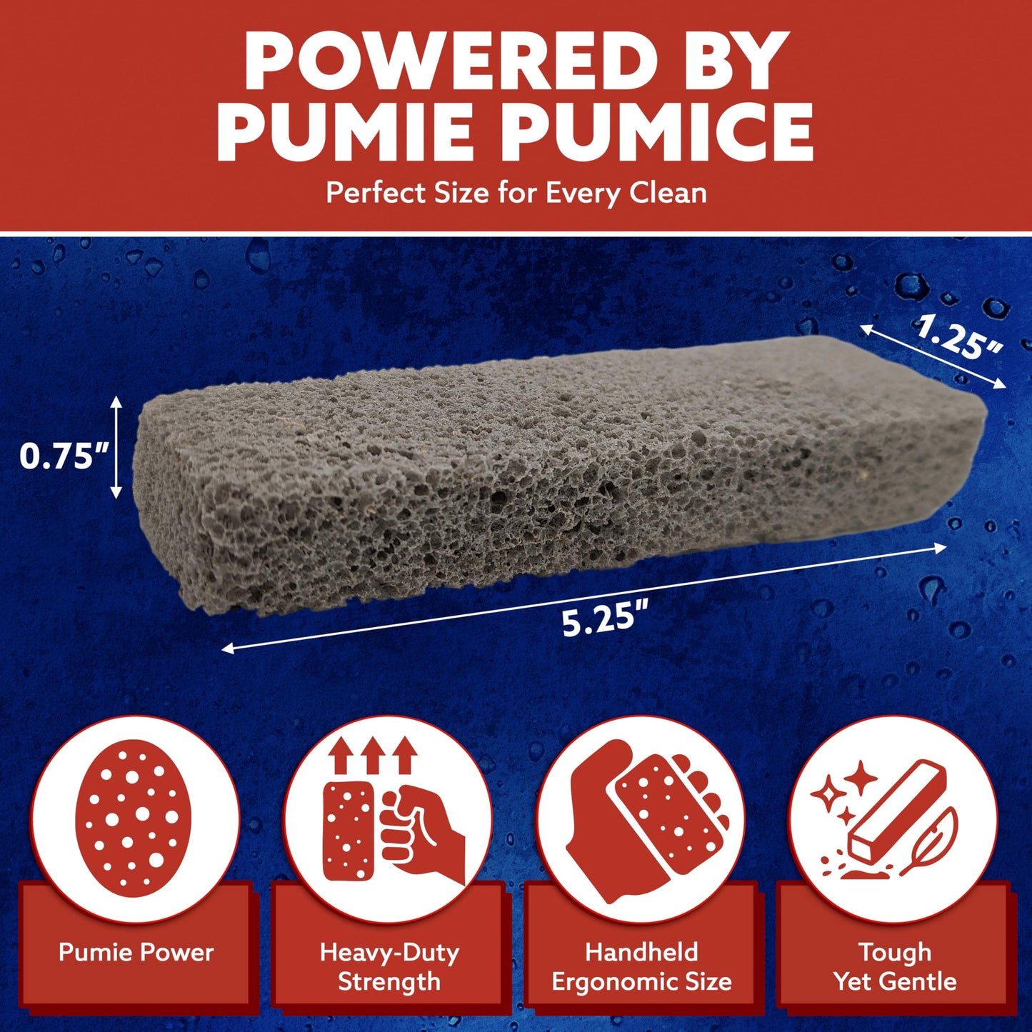 4-Pack PUMIE Heavy Duty Pumice Scouring Stick, with Flexi Scour Pad, Pumice Stone for Cleaning Tough Bathroom, Kitchen Stain, Grills, Pool, Scouring