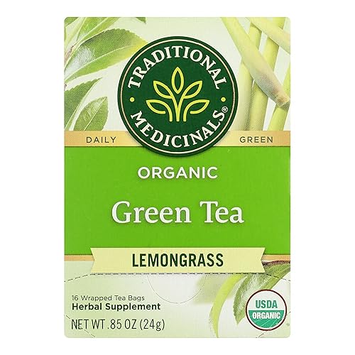 Traditional Medicinals Organic Green Tea Lemongrass, 16 ct