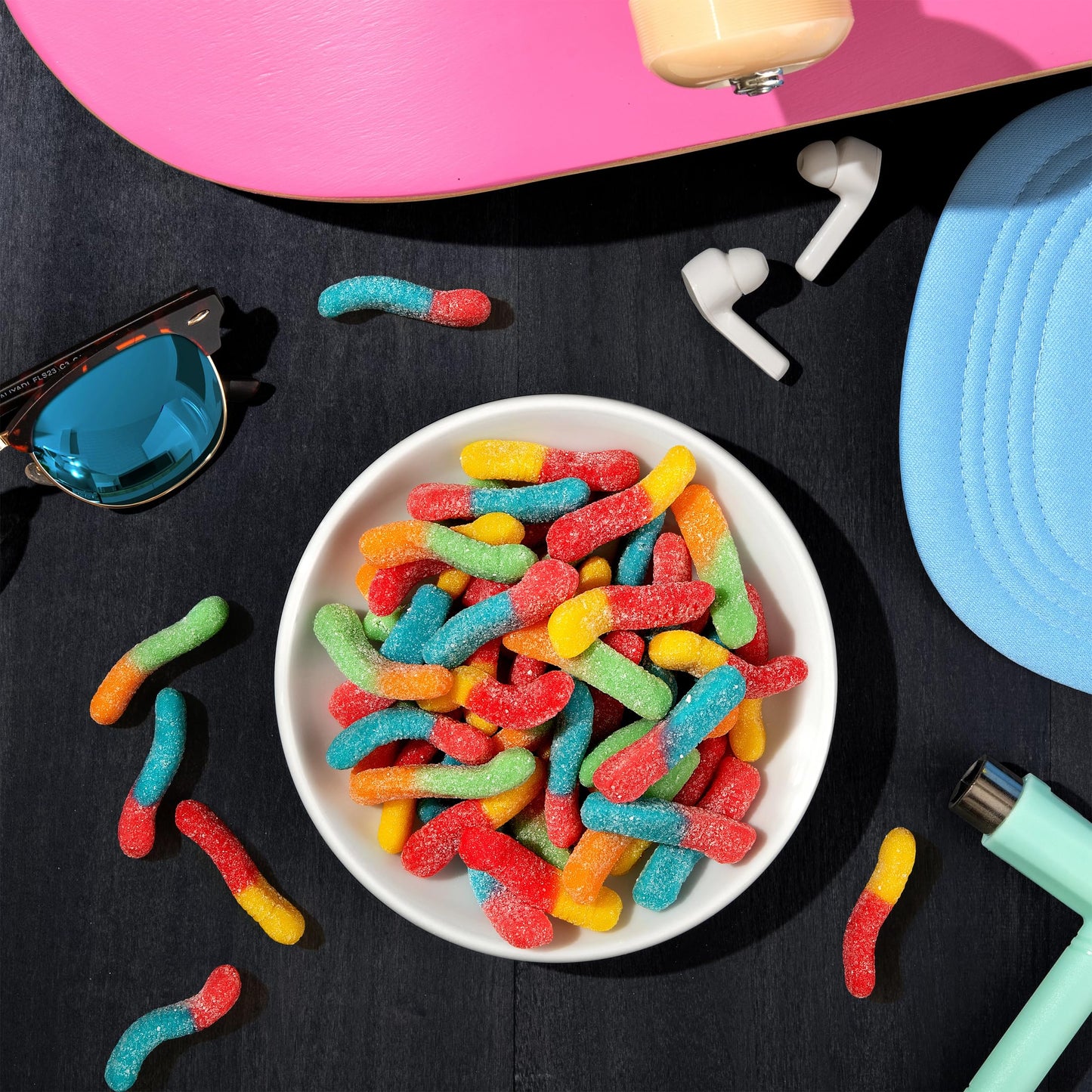 Trolli Sour Brite Crawlers, Candy, Cherry-Lemon, Strawberry-Grape & Orange-Lime, Sweet and Sour, Gummy Worms, Halloween Treat, 28.8 oz
