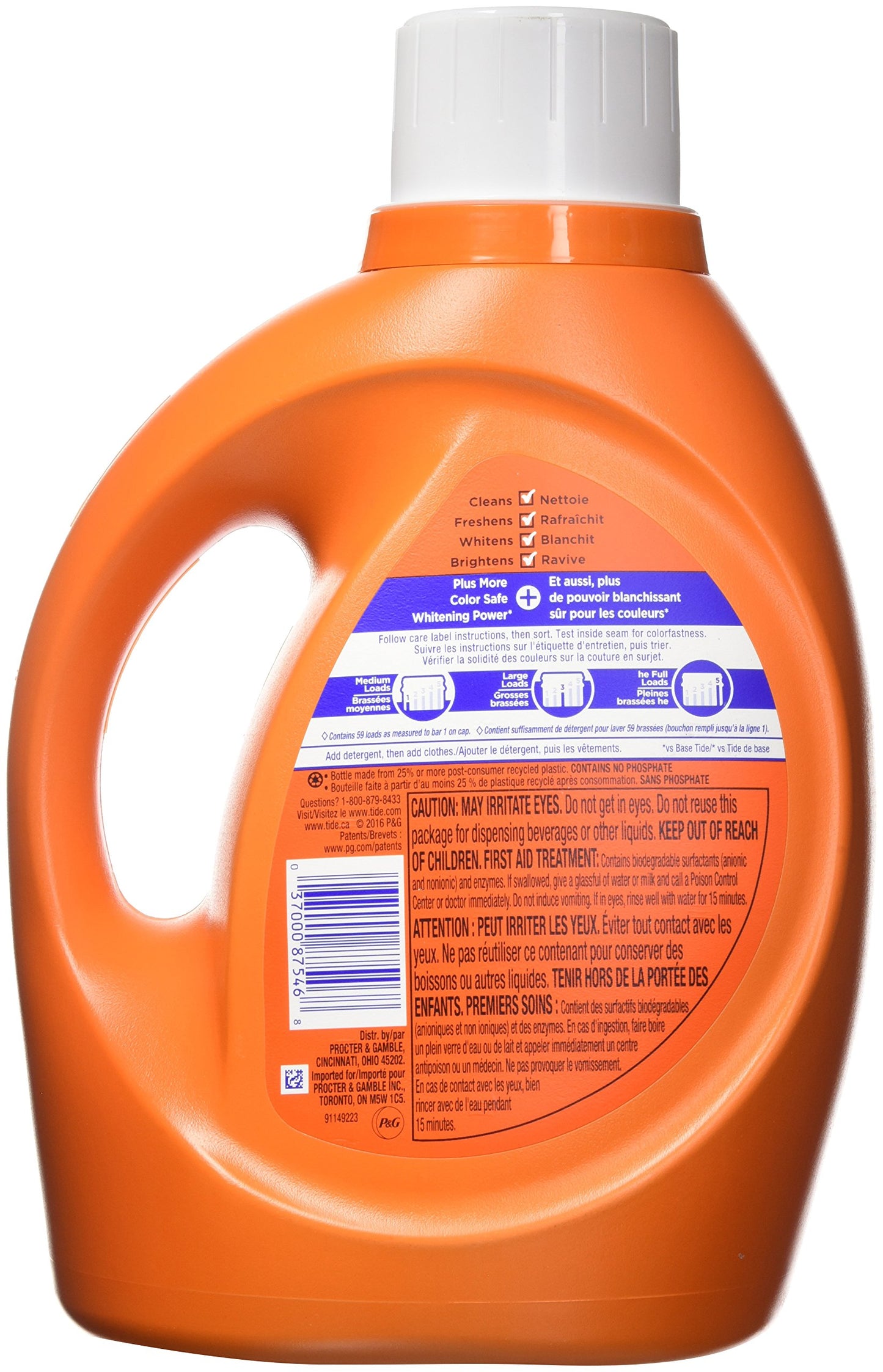 Tide Plus Bleach Alternative Safe on Colors Liquid Laundry Detergent, Original Scent, 2.72 L (59 Loads)