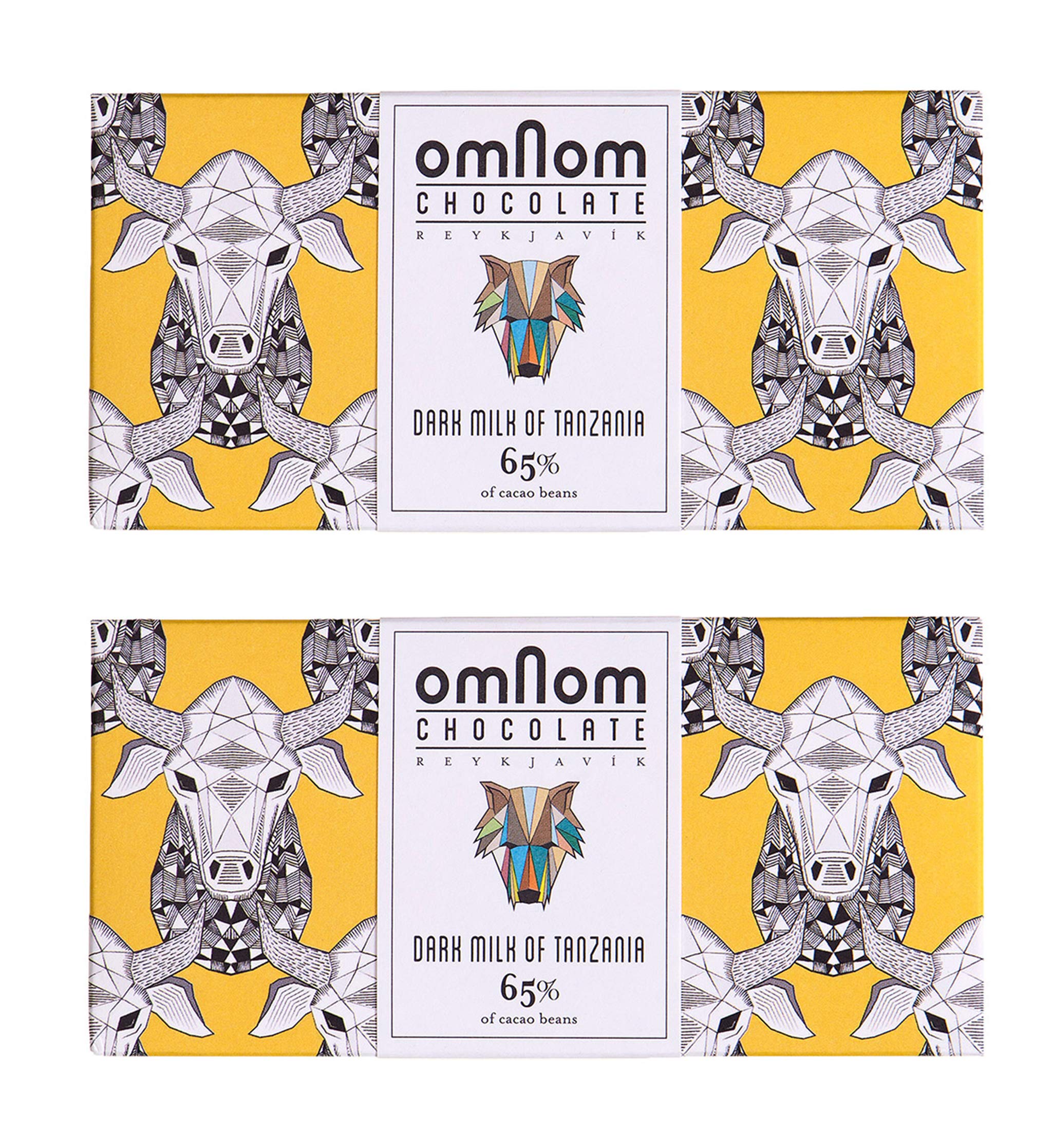 OmNom Milk of Tanzania | 65% Single Origin Tanzania Cacao | Icelandic Bean To Bar Chocolate by OMNOM CHOCOLATE REYKJAVIK | 2 x 60g Bar