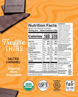Alter Eco Salted Caramel Truffle Thins, Chocolate Bar with Gooey Caramel Ganache Truffle Filling, Organic, Gluten-Free, Non-GMO Snacks, No Additives