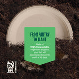 100% Compostable Paper Plates 9 Inch [500 Count] Heavy-Duty Dinner Plates - Natural Brown Color Unbleached Bagasse - Eco-Friendly Disposable