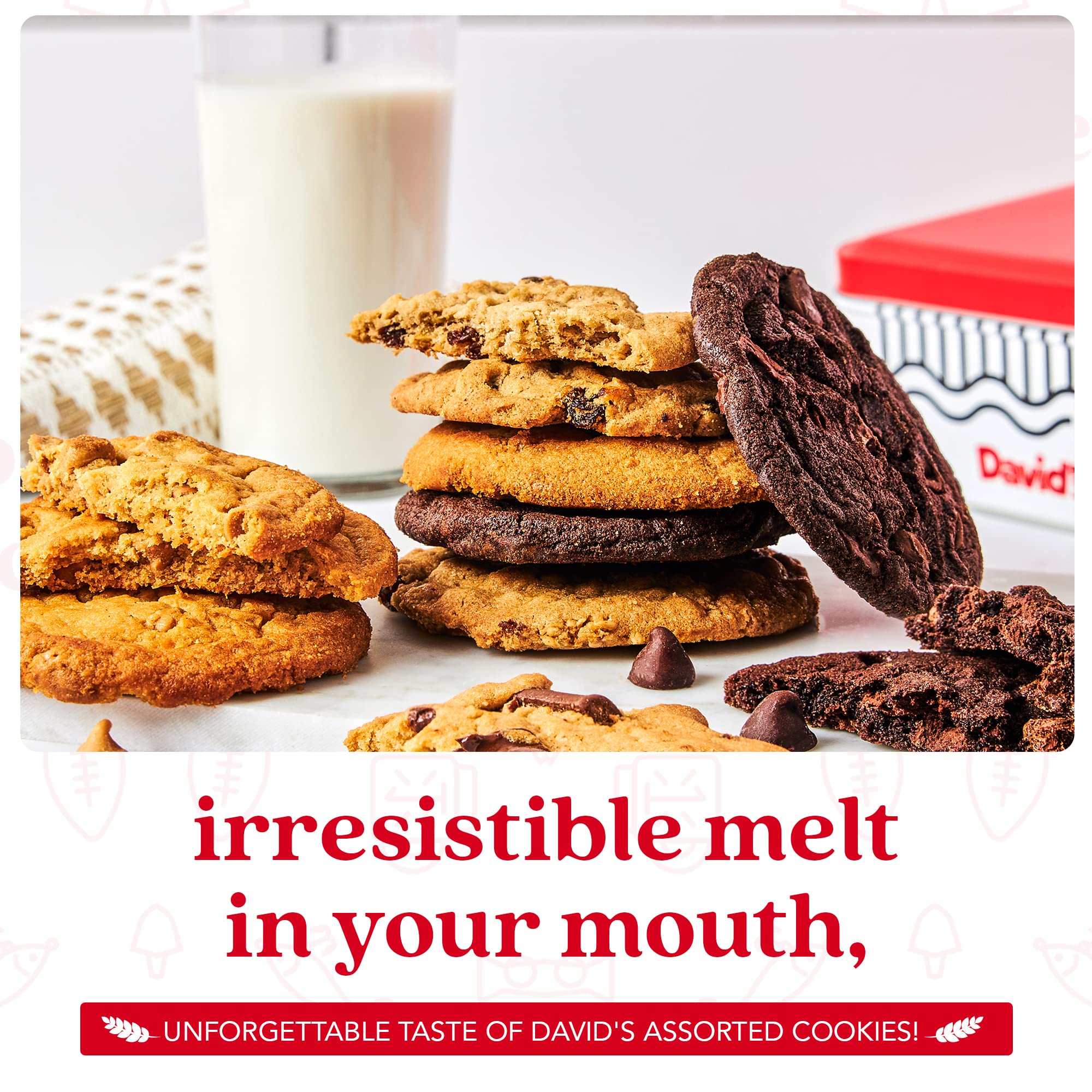David's Cookies Father's Day Cookie Gift Tin - 2lbs Fresh-Baked Gourmet Assorted Cookies | Classic Flavors from Traditional Recipes | Bakery Dessert