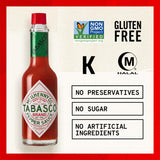 TABASCO Brand Original Red Pepper Hot Sauce, Medium Heat, Glass Bottle, Classic & Versatile Flavor, Three Simple Ingredients, Great for Dips, Tacos