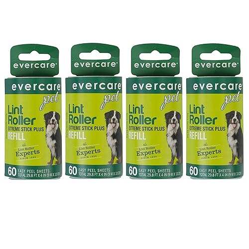 Evercare Extra Sticky Pet Lint Roller Refill 60 sheets - Pack of 4