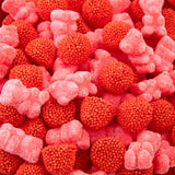 Pink Gummi Bears & Berry Candy Mix | 2-Pound Bag | Sour Tutti-Frutti Bears & Sweet Strawberry Berries | Pink Gummy Candy for Buffets & Dessert