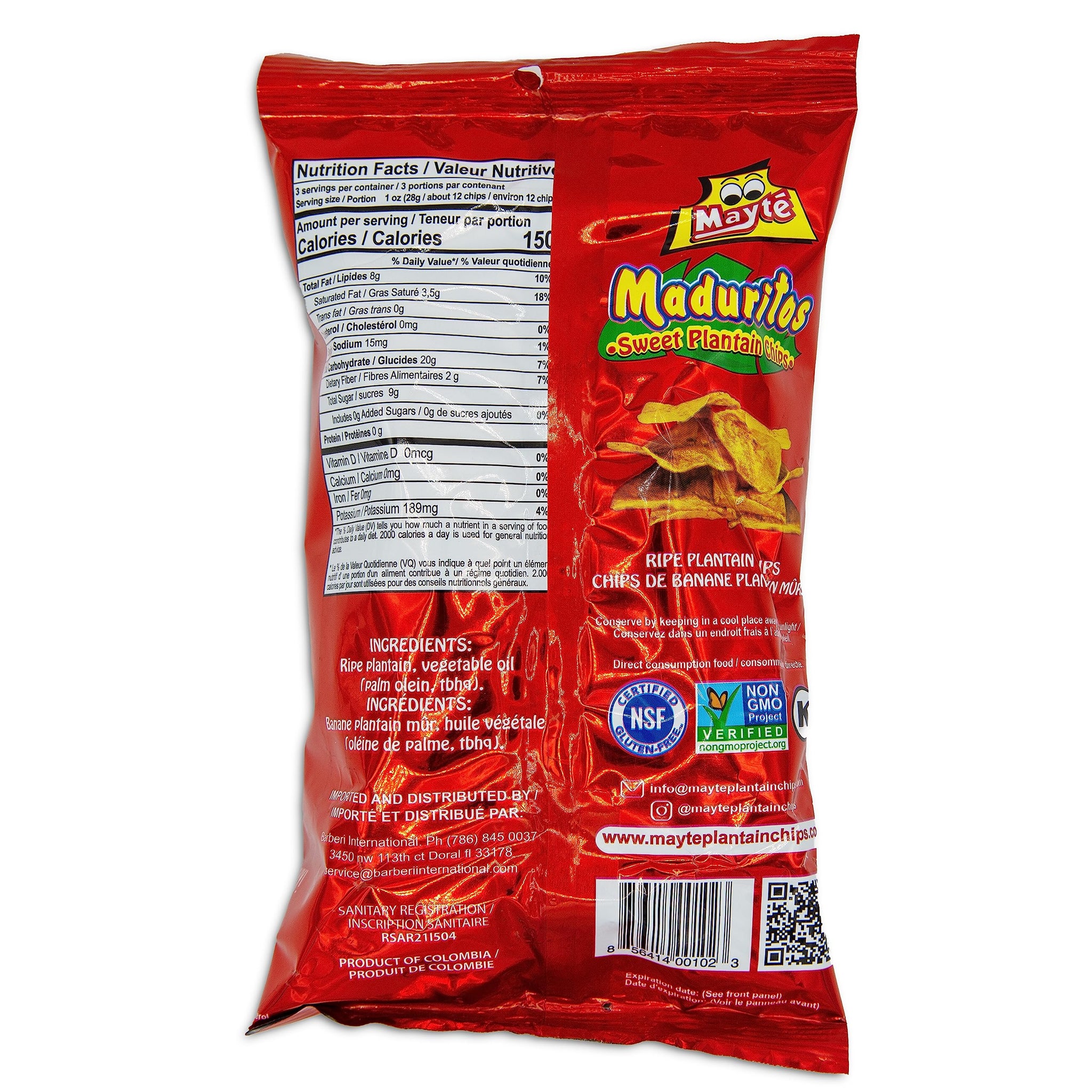 VALUE 4-Pack - Maduritos Bundle - INCLUDES 4 Bags Sweet Plantain Chips / Maduritos Dulcesitos Mayte 12oz TOTAL - Comes in a Despensa Colombiana Pack