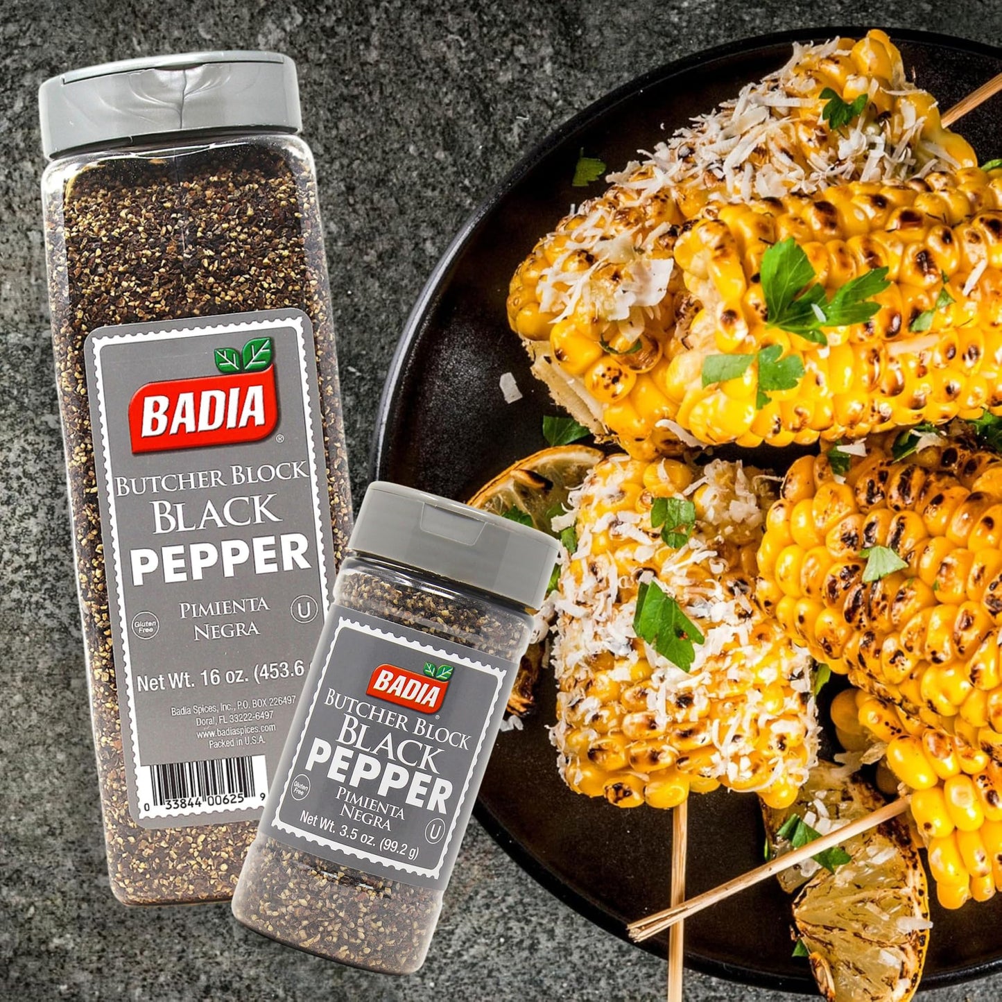 Badia Black Pepper Butcher Block, 16 oz - Coarse & Bold Pepper for Grilling, Cooking and Seasoning