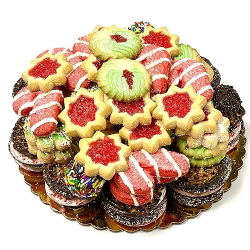 Best Cookies - 3 lb. Gourmet Christmas Cookies Platter with 75+ cookies, Christmas Gift Baskets, Christmas Basket of Assortment Cookies for Christmas