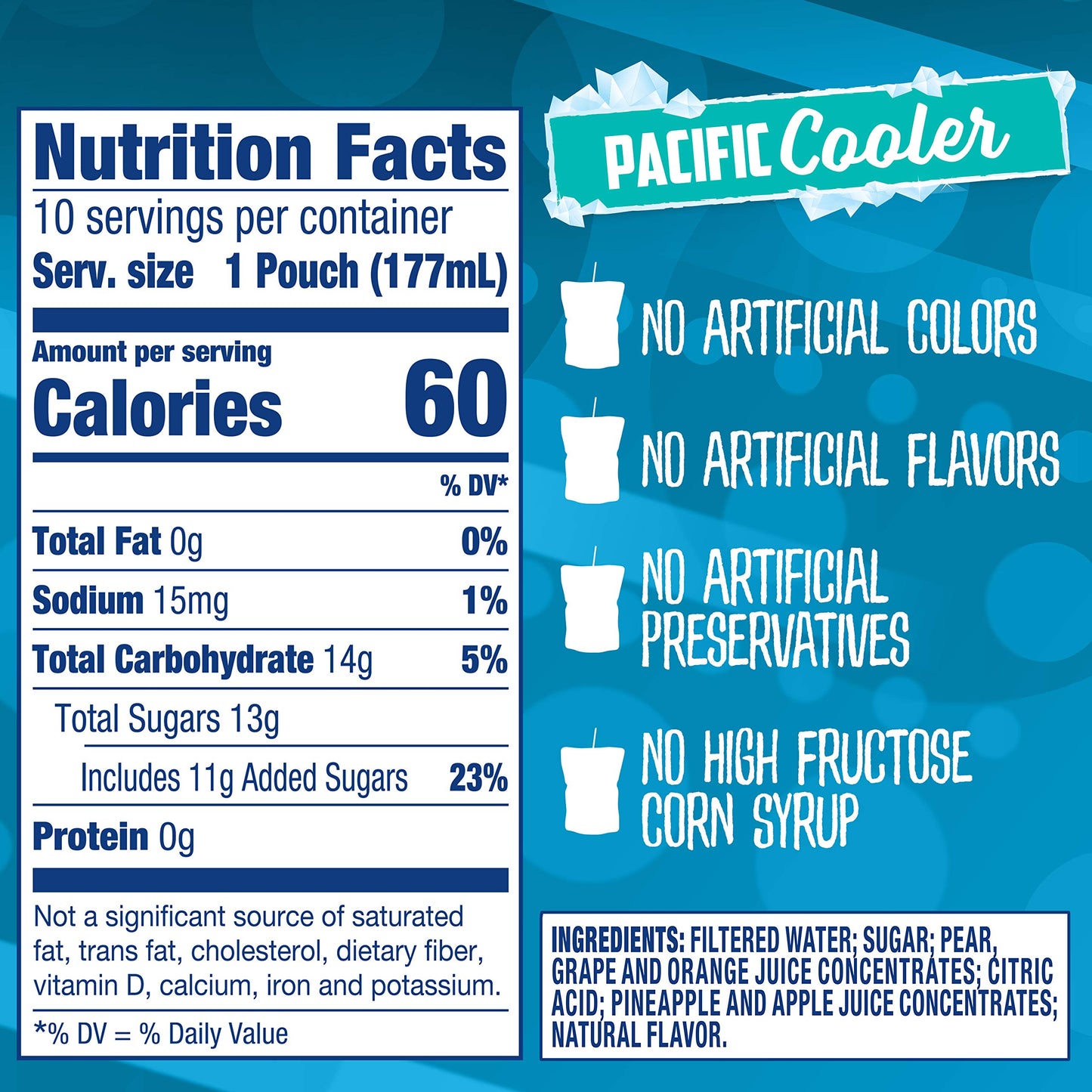 Capri Sun Pacific Cooler Mixed Fruit Flavored Juice Drink Blend, 6 Fl Oz (Pack of 10)