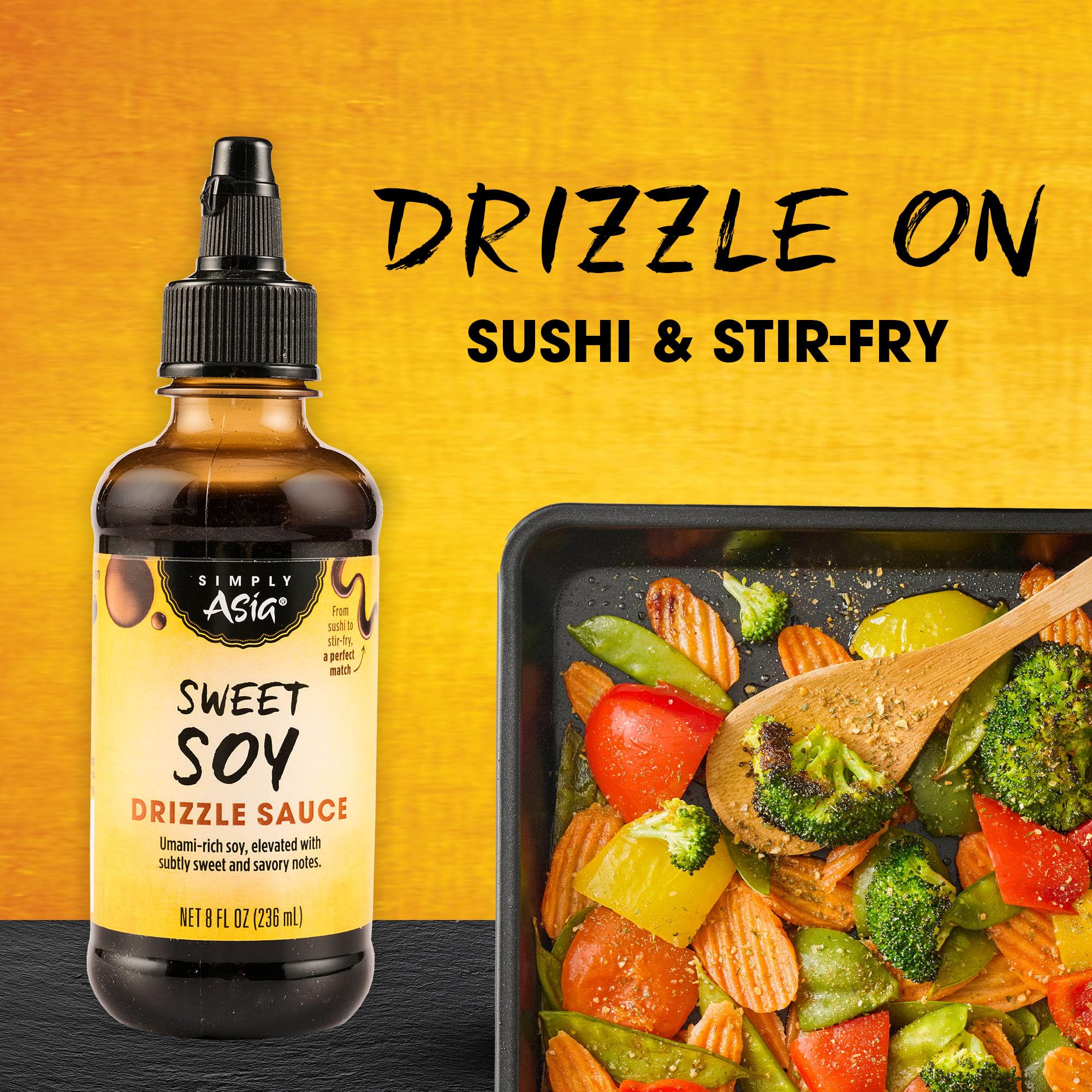 Simply Asia Drizzle Sauce, Sweet Soy, Savory, Sweet Sauce for Drizzling on Rice Bowls, Sticky Rice, Chicken Skewers, Sashimi, Spring Rolls, Egg Rolls