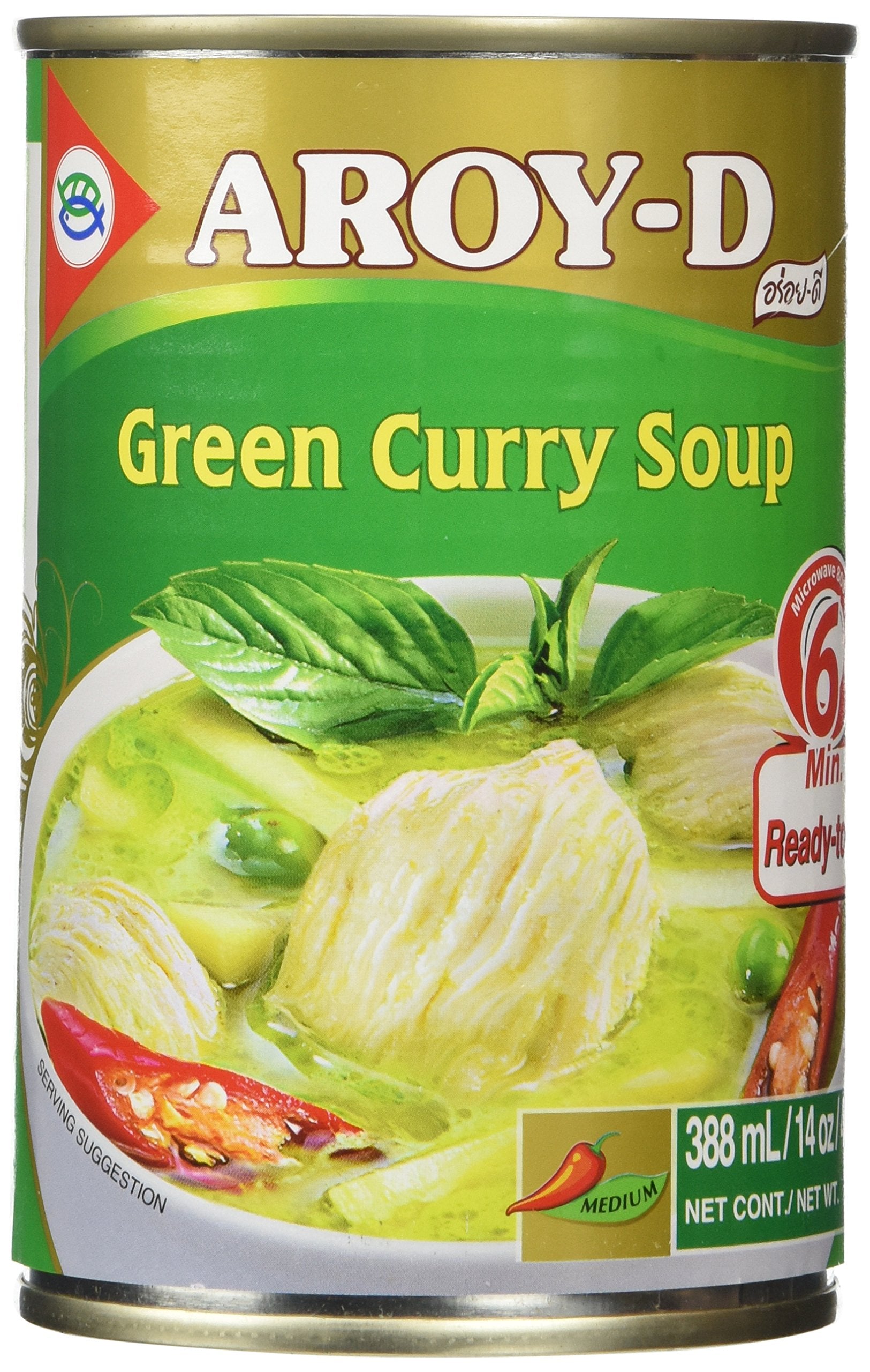 AROY-D Authentic Ready-Made Thai Green Curry Soup, 14 Ounce - Just Add Meat