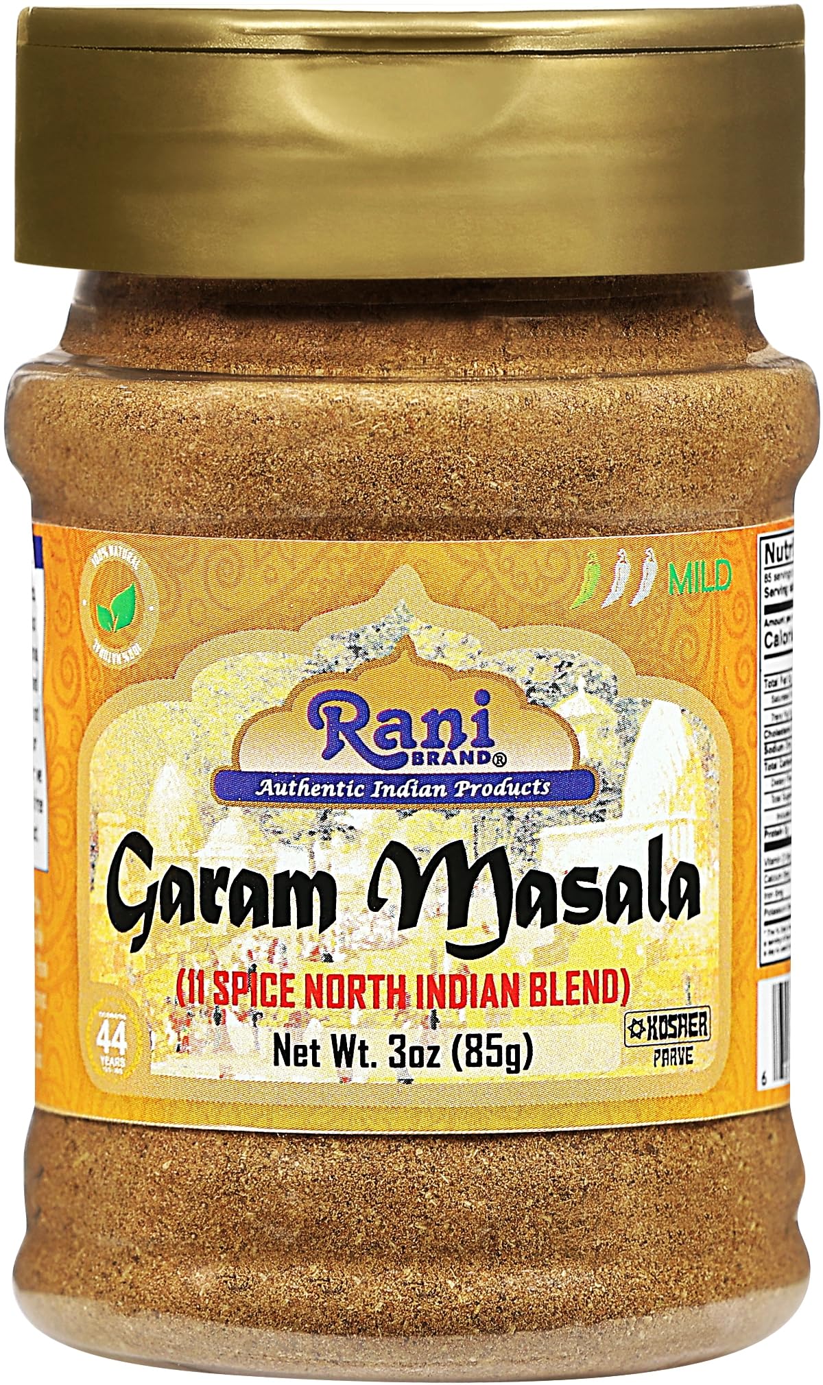 Rani Garam Masala Indian 11-Spice Blend 3oz (85g) PET Jar ~ All Natural, Salt-Free | Vegan | No Colors | Gluten Friendly | NON-GMO | Kosher | Indian
